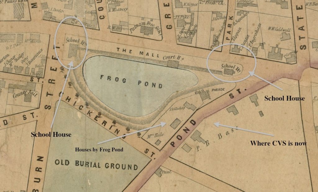 1851 Map showing the schoolhouses