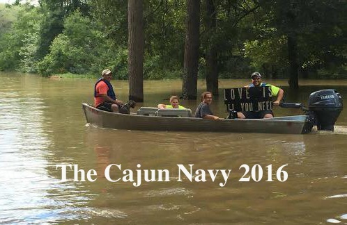 The Cajun Navy 2016 - "Love is all you need" (original photo via the Cajun Navy)