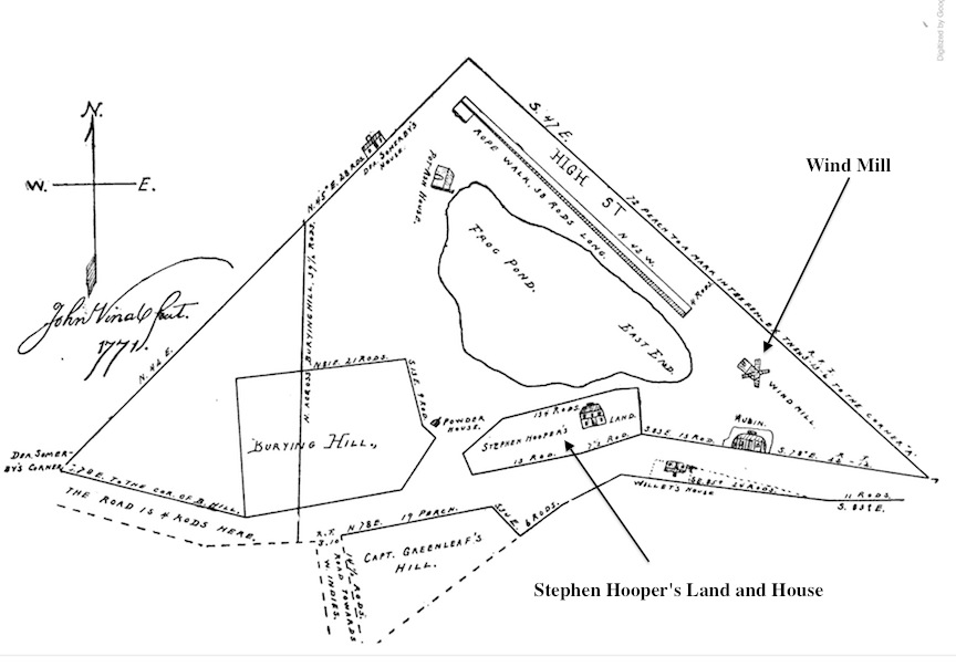 The 1771 survey of Frog Pond from "History of Newburyport Mass: 1764-1905, Volume 1," by John James Currier