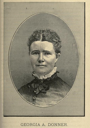 A portrait of Georgia A. Donner, one of the surviving children from "History of the Donner Party: a Tragedy of the Sierra" by Charles Fayette McGlashan, 1880