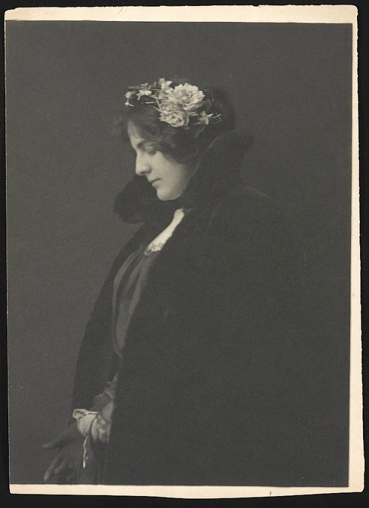 A photograph of Ethel Reed by Frances Benjamin Johnston, courtesy of the Library of Congress Prints and Photographs Division Washington, D.C. 1896