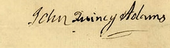 Signature of John Quincy Adams