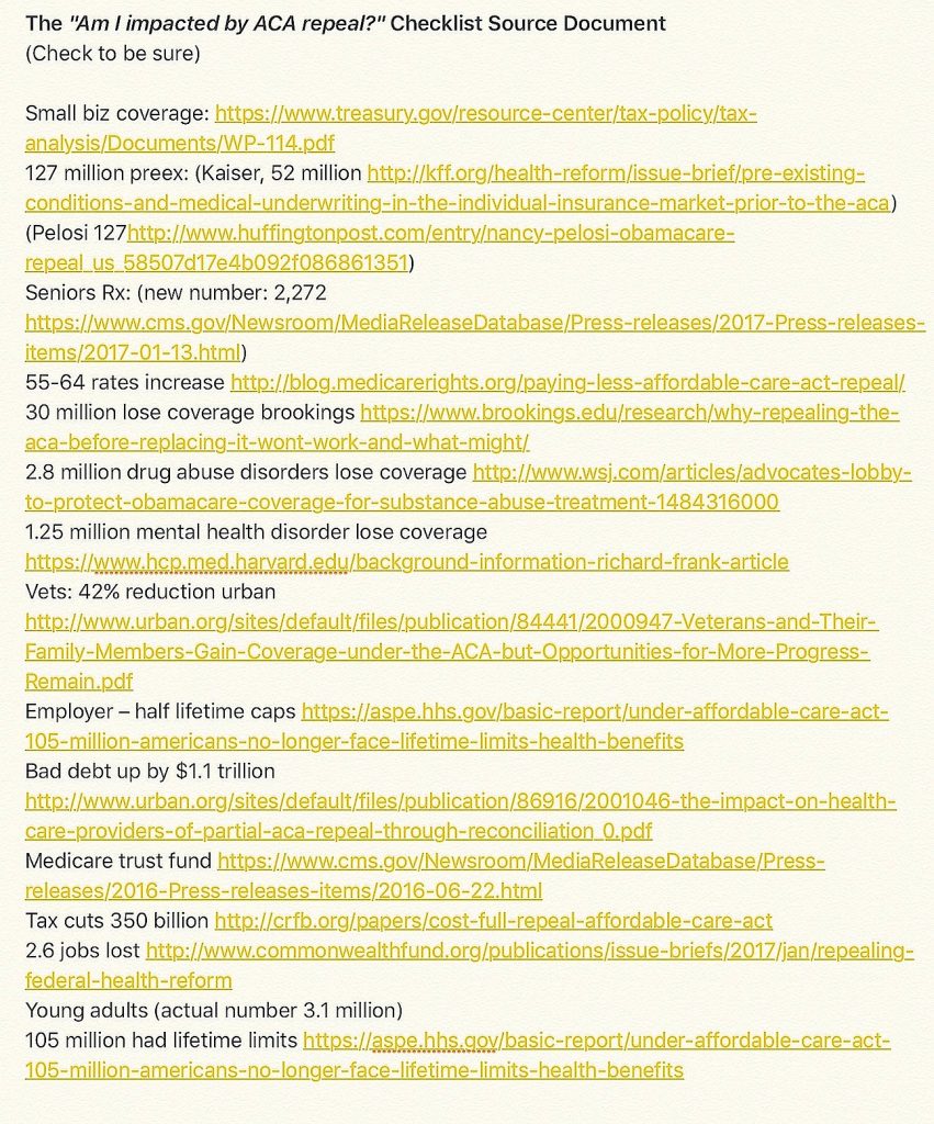 The Impact of Repealing the ACA with links